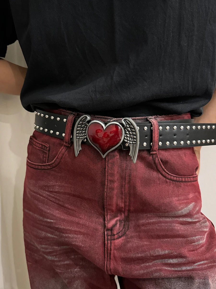 red short heart Belts