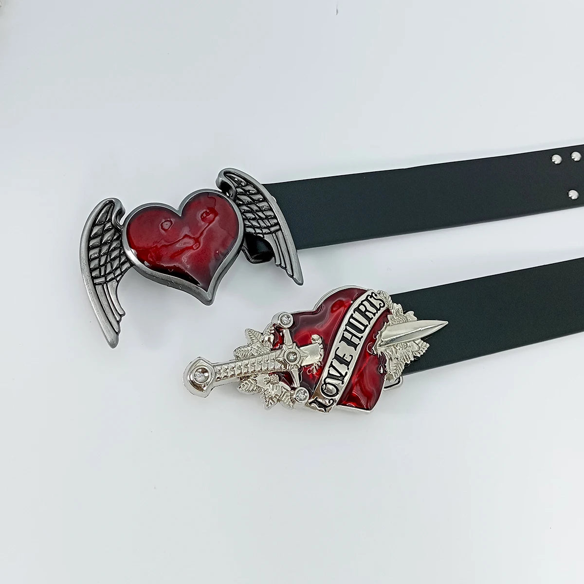 red short heart Belts